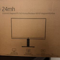 NEW HP 24mh FHD Monitor - Computer Monitor with 23.8-Inch IPS Display (1080p) - Built-in Speakers and VESA Mounting - Height/Tilt Adjustment for Ergon