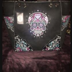 Leather skull purse