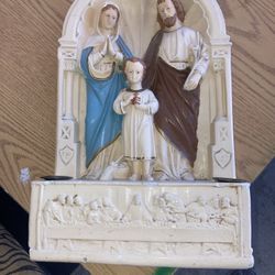 Virgin Mary,Jesus,Joseph Plaster Statue