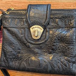 Brahmin Dark Alligator Embossed Cross Body Bag