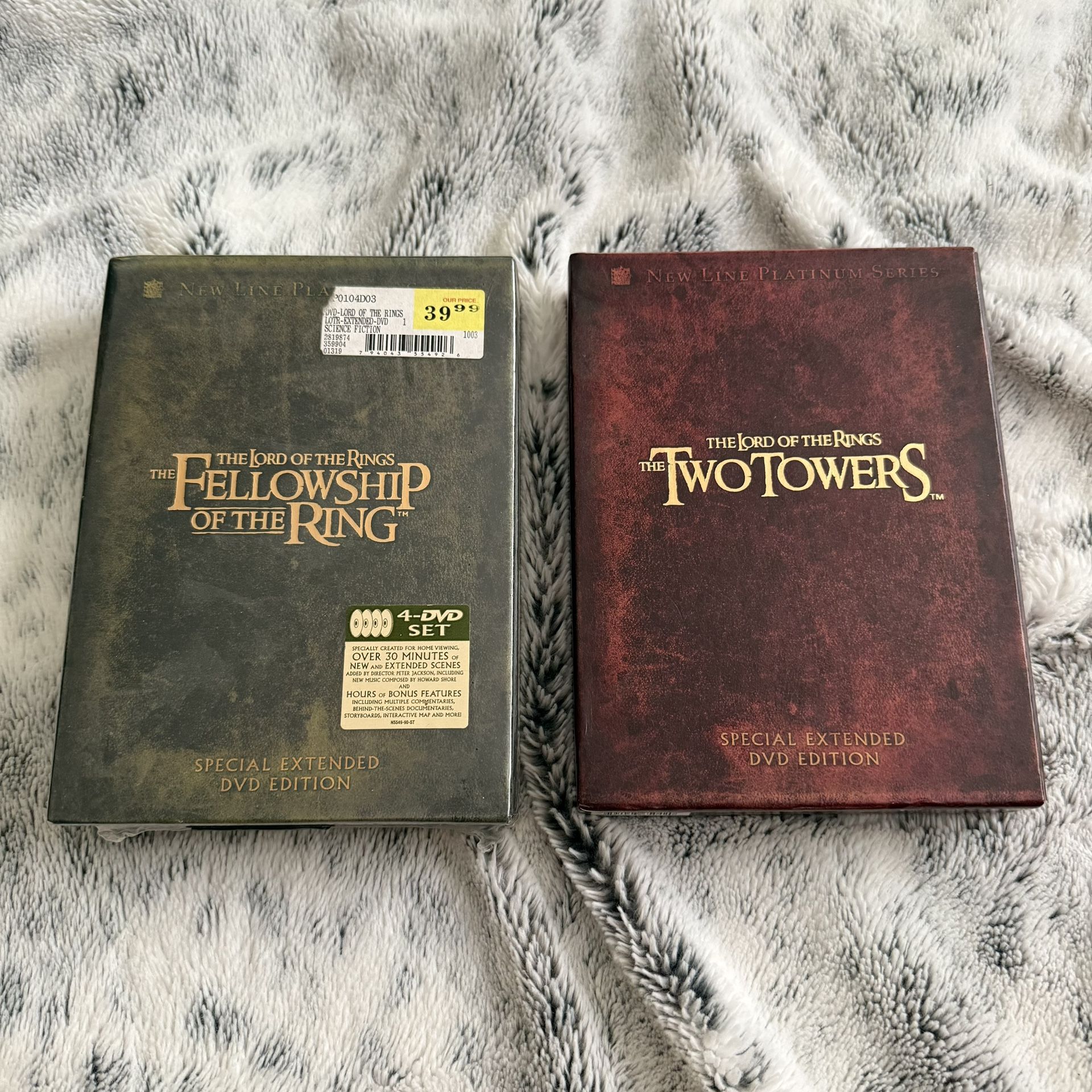 Lord Of The Rings Extended Edition Lot The Fellowship The Two Towers LOTR