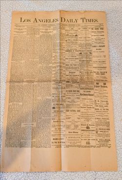 Los Angeles Daily Times Vol. 1 No. 1 – December 4, 1881