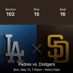 Padres Dodgers Sunday May 12 Section 102