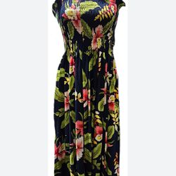 Floral Smocked Sundress with Tropical Print 3xl