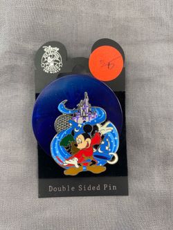 Disney Double Sided Pin Mickey Sorcerer Walt Disney World Spinner Pin