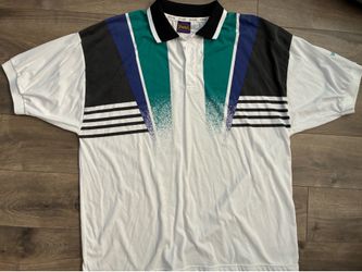 Vintage Spalding Pro Mens Geometric Golf Tennis Polo Shirt XL 90s Vtg Graphic