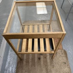 IKEA Wood And Glass Table