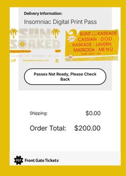 Sun Soaked 2 tickets Sept 12th