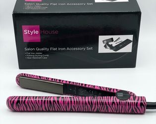 Style House 1.25" Professional Styling Iron Used + New Accessory Box Set