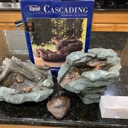 New Alpine Corporation 9" Tall River Rock Waterfall Fountain LED Light