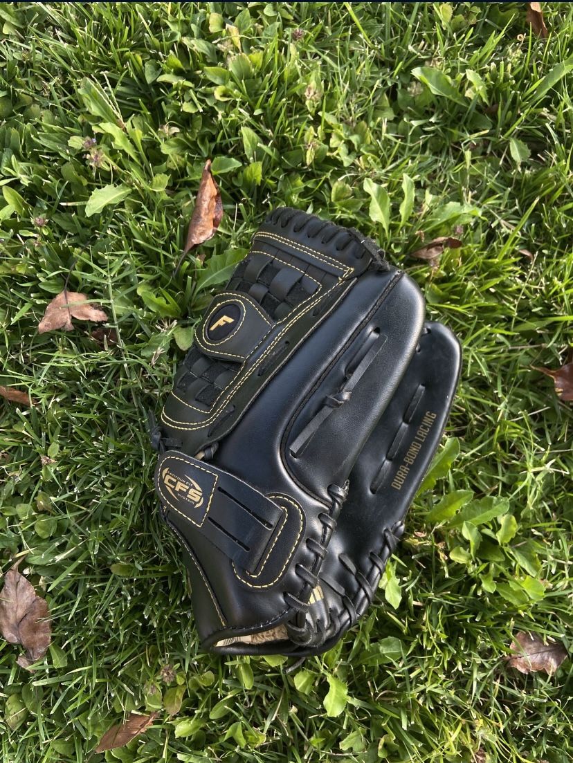 Softball Glove, Franklin, Black/Gold, 12.5