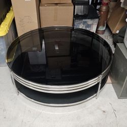 Luxury Modern Round Cocktail Table Glass Metal $2,000