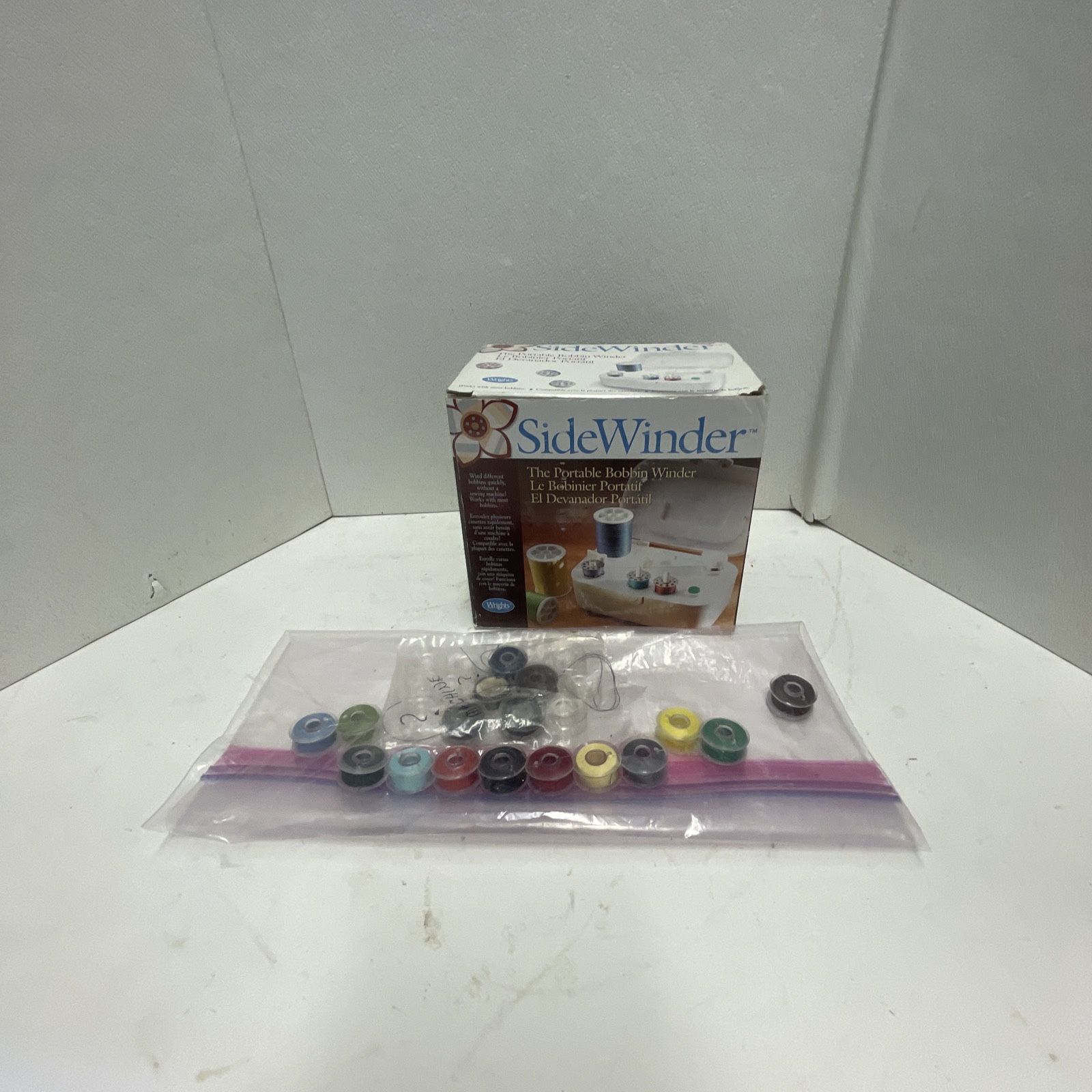 Wrights SideWinder Portable Bobbin Winder Sewing Clothing Fabric - Tested