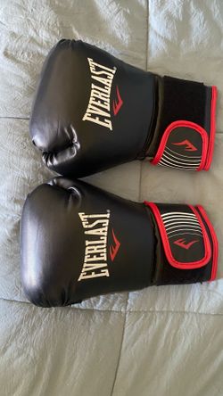Everlast Boxing Gloves Black Red Training Fitness Sparring Bag Gloves Velcro 16 oz
