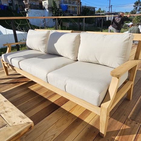 New TEAK Outdoor Patio Wood Furniture Sofa Lounge