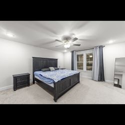 Bed frame with chester and 2 night stands
