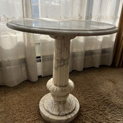 Genuine White Marble Side Table Made In Italy 