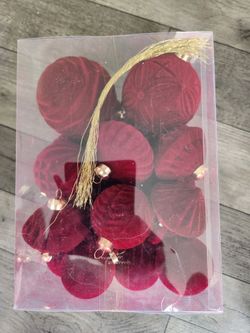 Red Velvet Christmas Ornament Set