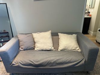 IKEA KLIPPAN Loveseat Grey + Extra Black & White Cover