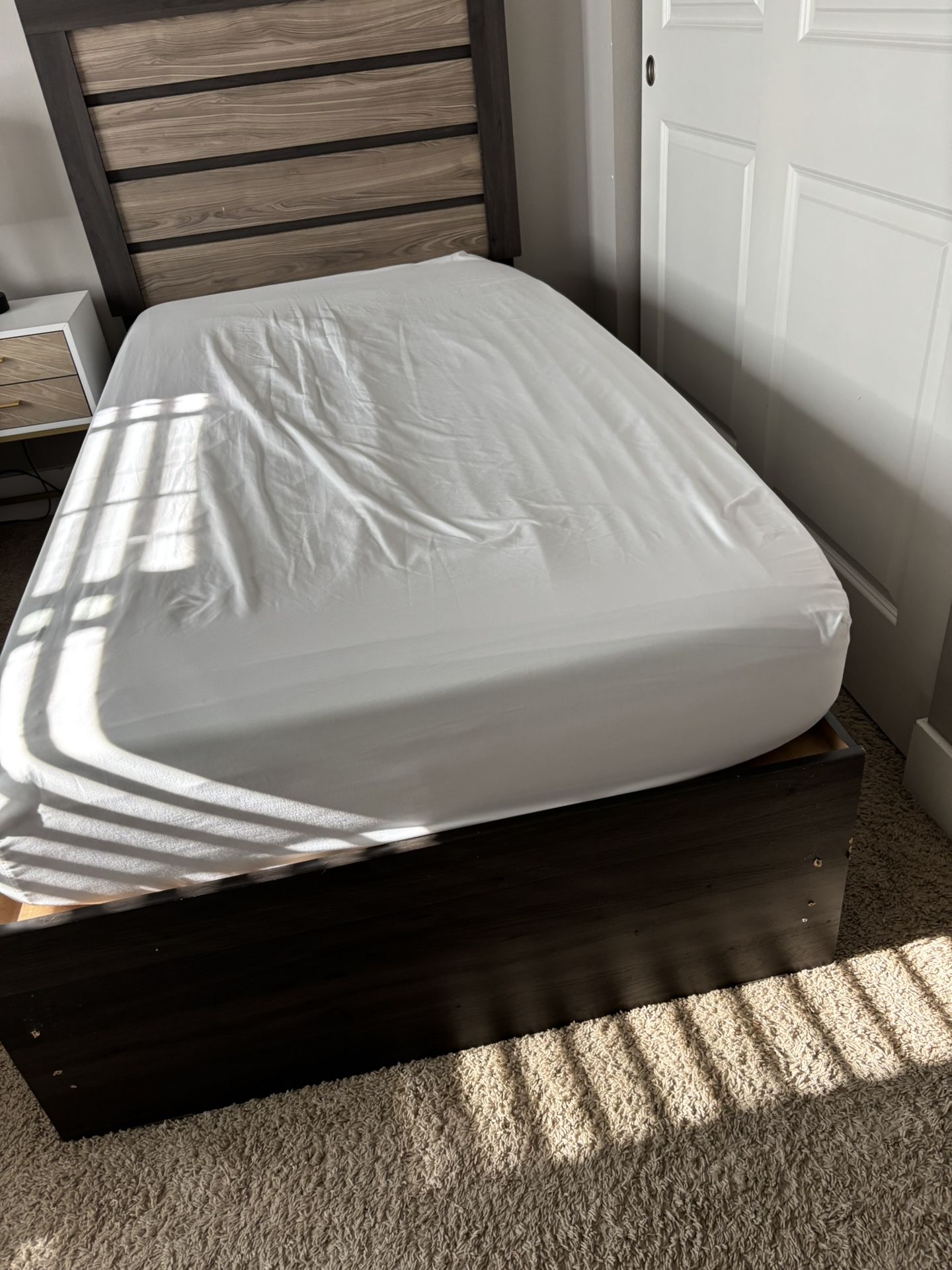 Twin bed with mattress