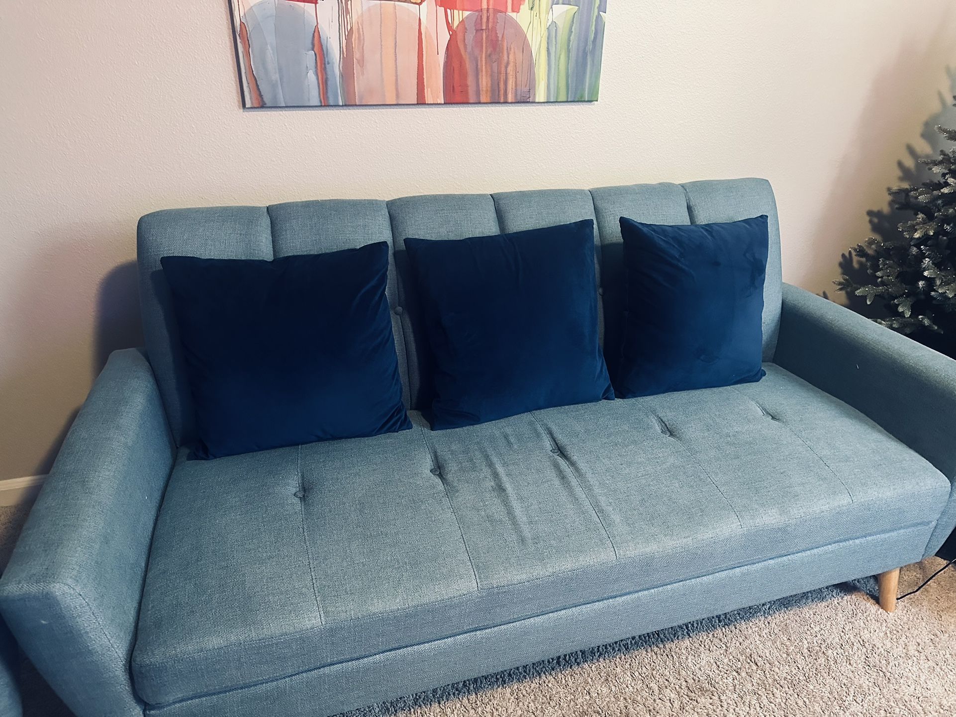 5 pice Seat Sofa for Living Room, Apartment, Bedroom, Office, Blue And Gray
