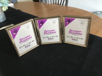 Vintage tabletop triple photo frame