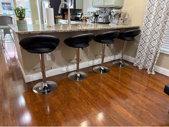 Black and stainless adjustable stools