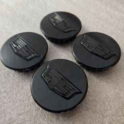 Cadillac OEam Center Caps Painted Gloss Black