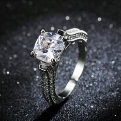 10k white gold over 1.00ct princesses cut engagement wedding rings