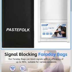 2 Pack Faraday Bags for Phones & Car Keys - Magnetic Closure, Waterproof Phone Signal Blocking Pouch, Faraday Cages for Anti-Theft, Anti-Tracking, Ant