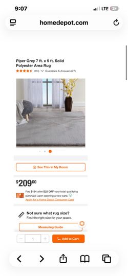 7.5’x9.5’ Plush Area Rug