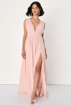 Lulus Bridesmaid | Heavenly Hues Blush Maxi Dress Size M