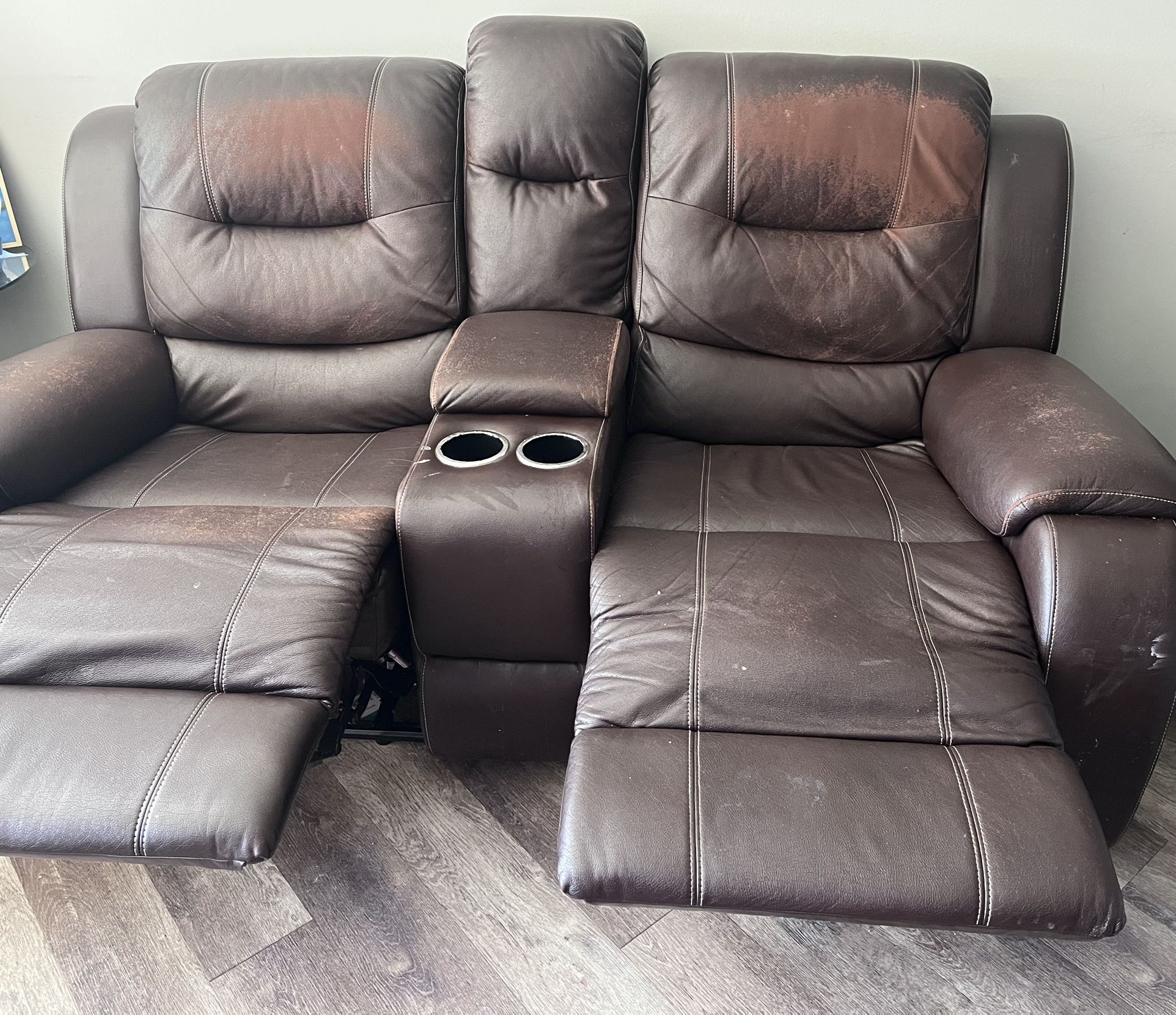 Leather Recliner Couch