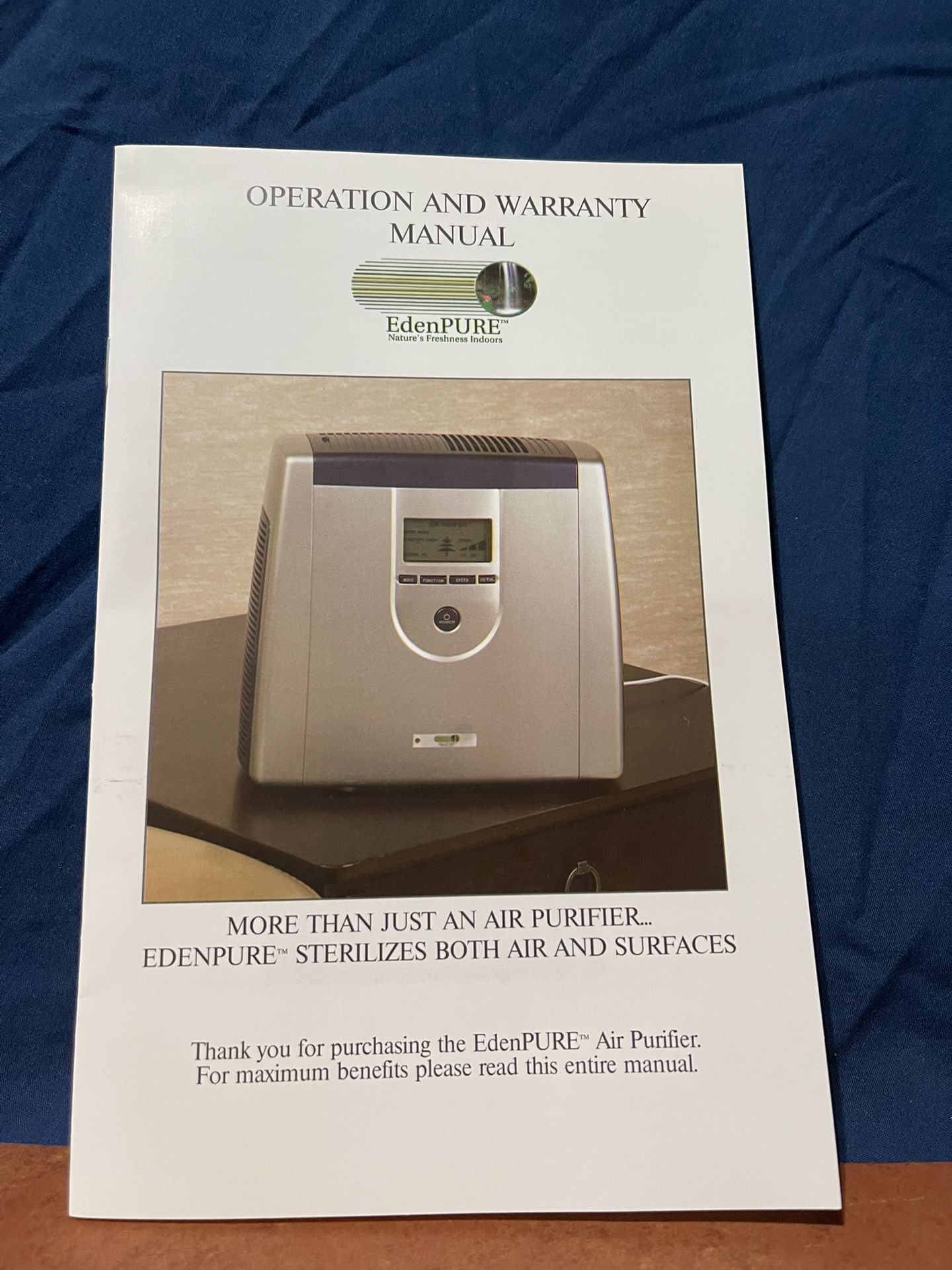 Air Purifier Eden Pure WGEP 1000 Still Sealed In Bubble Wrap.