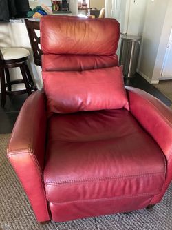 Red Leather Recliner Chair