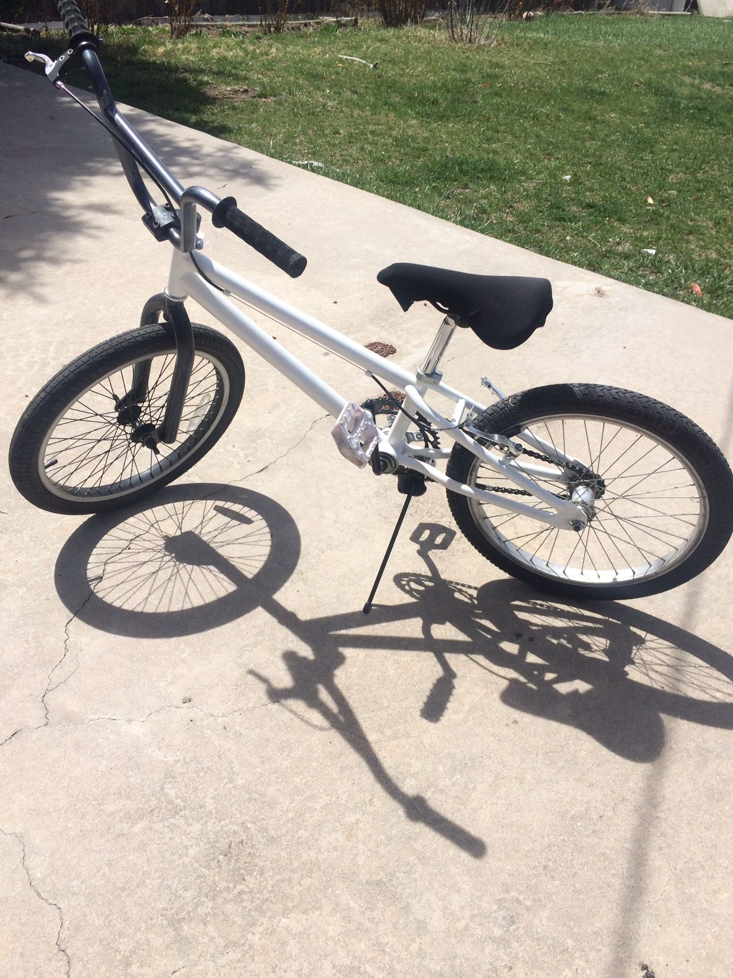 White & Black Custom BMX Bike