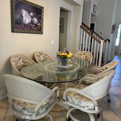 Rattan Dining Table and Chairs Set