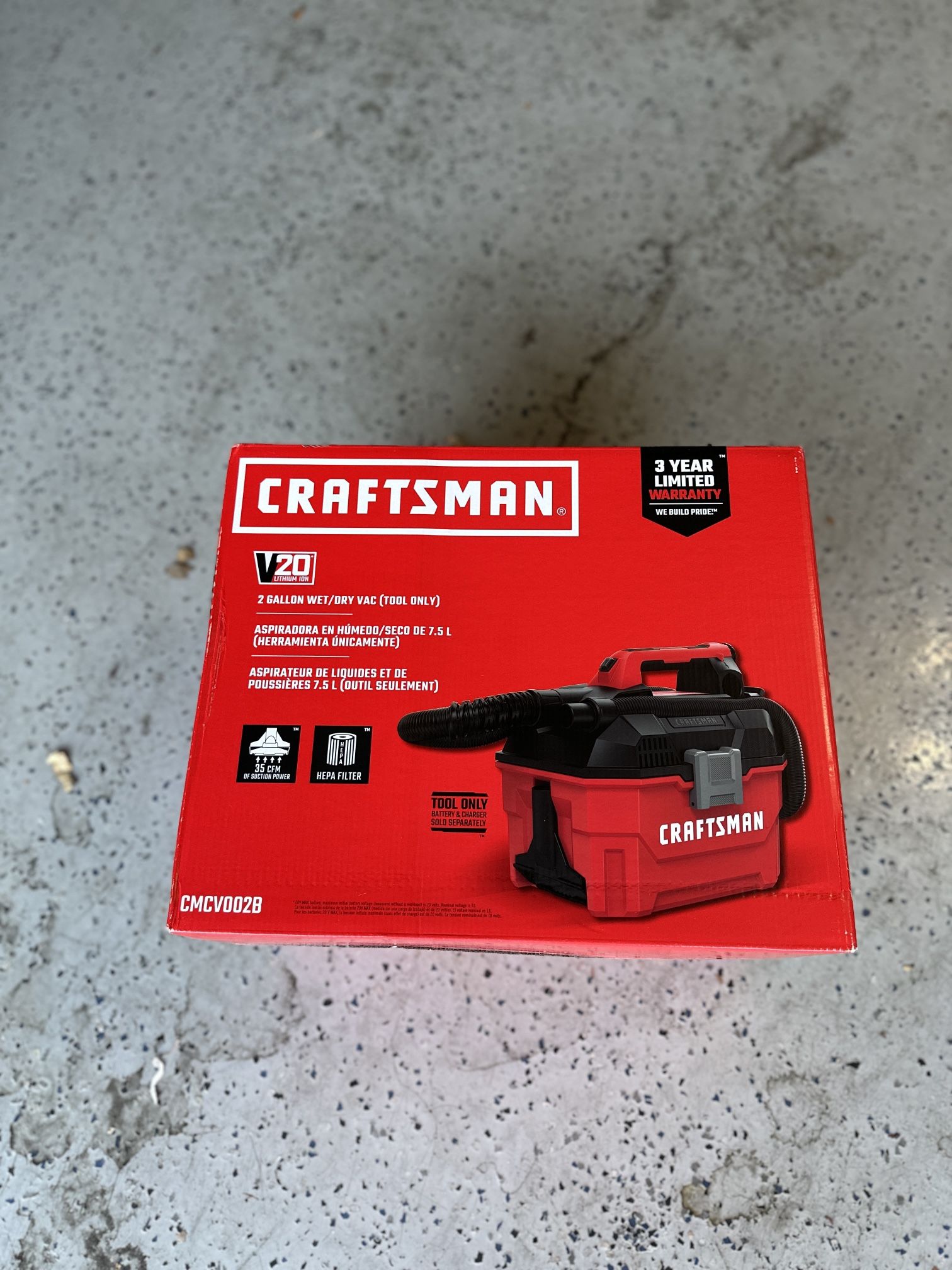 Craftsman V20 2-Gallon Wet/Dry Vac (Tool Only)