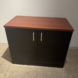 Brown And Black Wood Cabinet