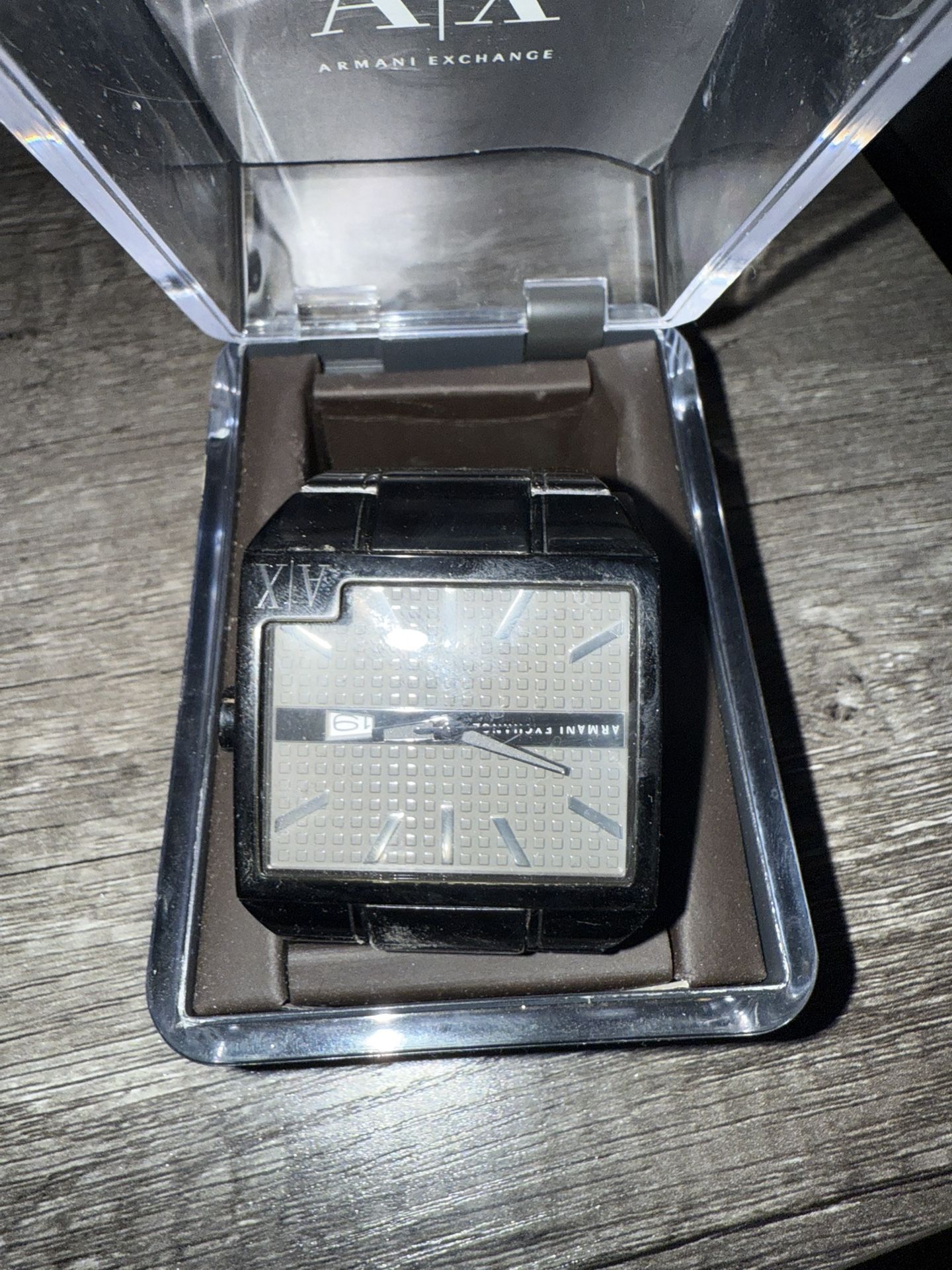 Armani Exchange Black Face Square Watch