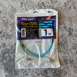 LC to LC OM4 Armored Fiber Optic Cable 1M, Duplex Multimode