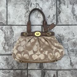 Coach Garnet Legacy Madison Signature Canvas Leather Hobo Shoulder Bag