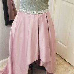 Pink With Silver Strapless Dress  Size 5