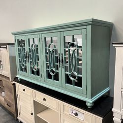 Mint Color Tv Console Stand On Sale (63”)