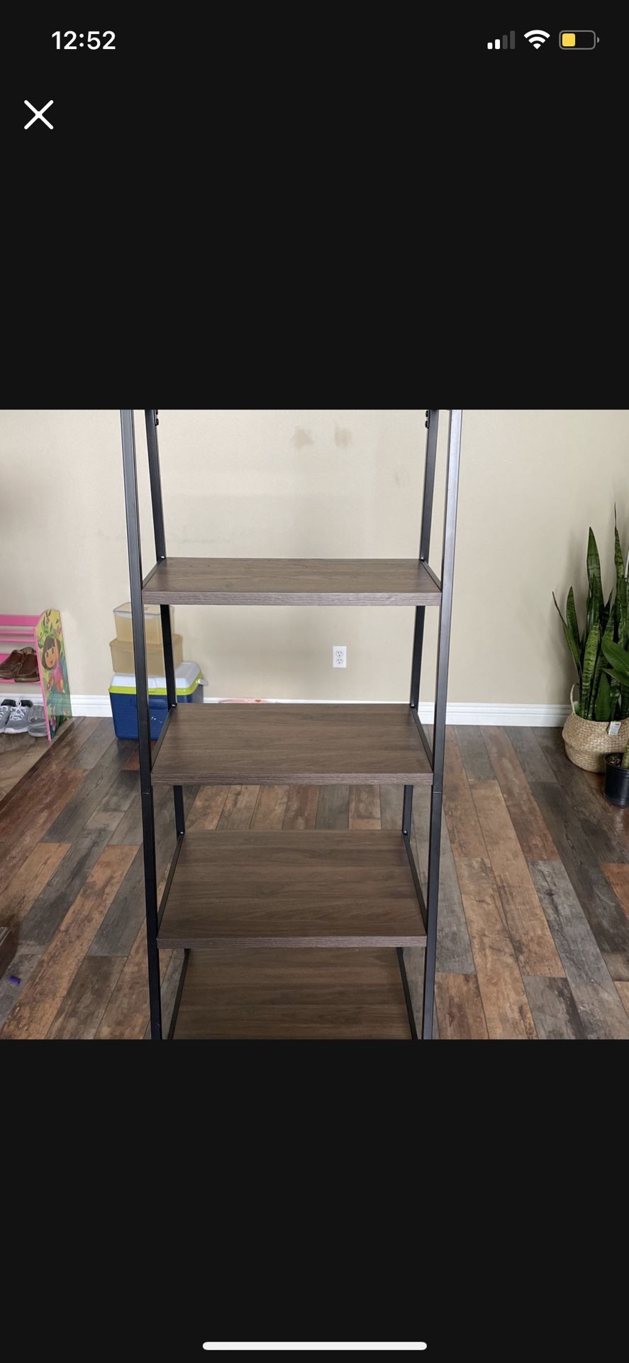 Modern Ladder Shelf Made Of Wood Brown And Metal