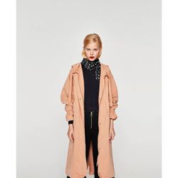 ZARA TRF Women's Oversize Long Coat Small / Medium Blush Pale Pink