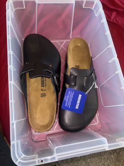 Mens Birkenstock Boston Clogs Size 13 Oiled Leather Black