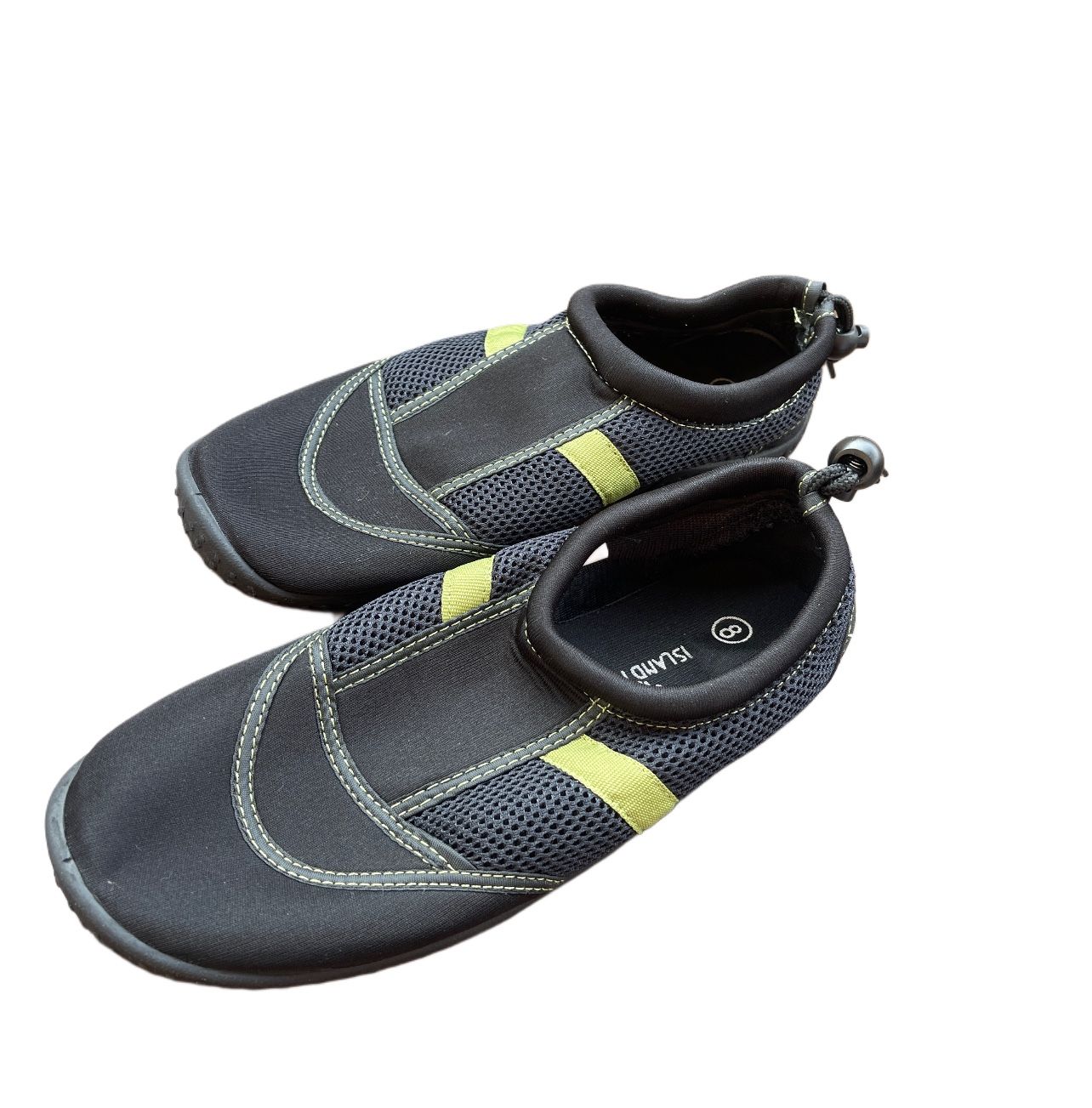 new island Magic Adult Reef Walker water shoes Black/Green, 8 women's unisex