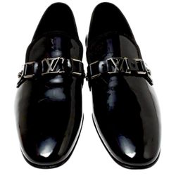 Louis Vuitton Anthracite Patent Leather Glass Dome Loafers Size