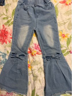 7Y Girls flare pants with bows